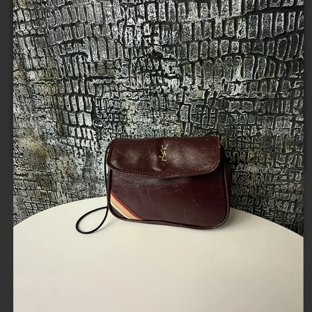Yves Saint Laurent Vintage 1960 Safari Collection Deep Red Leather Crossbody Bag - Picture 11 of 16